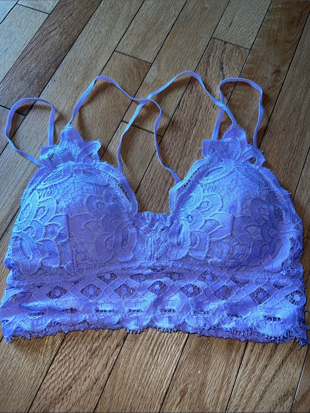 Anemone Lavender Lace Bralette with Floral Detail